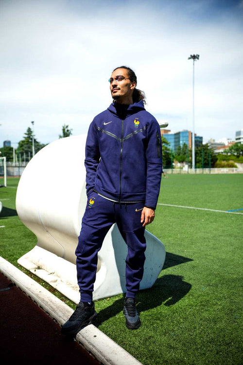 Veste Equipe de France Tech fleece 2024/2025 - Bleu/Or - FootKorner Testing