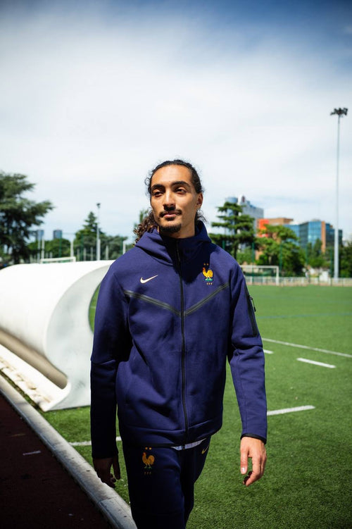 Veste Equipe de France Tech fleece 2024/2025 - Bleu/Or - FootKorner Testing
