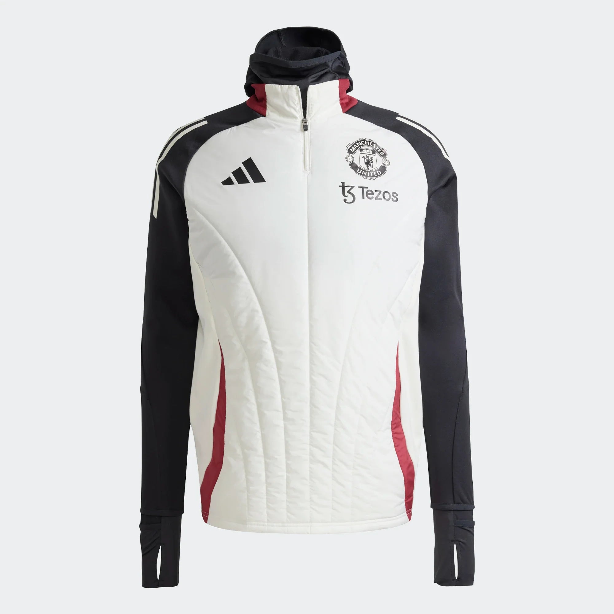 FootKorner TestingHaut Manchester United 2024/2025 cagoule intégrée - Blanc/Noir/Rouge
