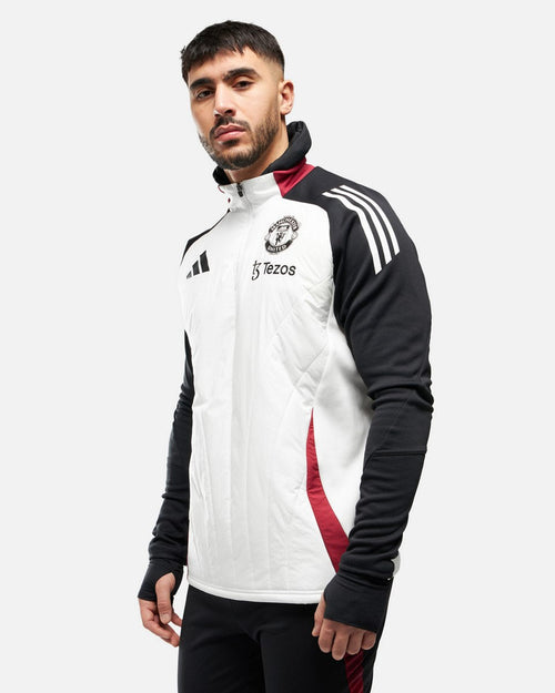 Haut Manchester United 2024/2025 cagoule intégrée - Blanc/Noir/Rouge - FootKorner Testing