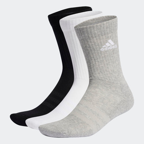 Pack 3 paires de chaussettes Adidas 3/4 - Blanc/Noir/Gris - FootKorner Testing