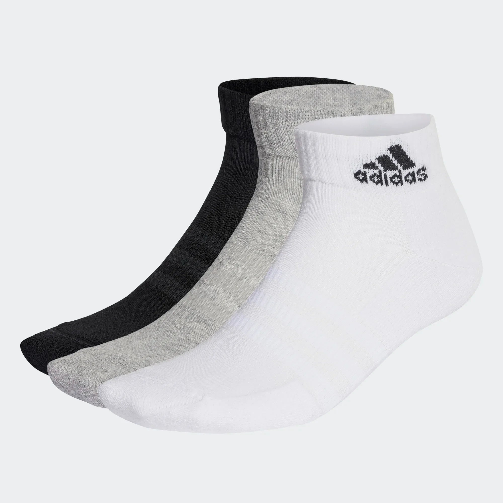 FootKorner TestingPack 3 paires de chaussettes Adidas courtes - Blanc/Noir/Gris