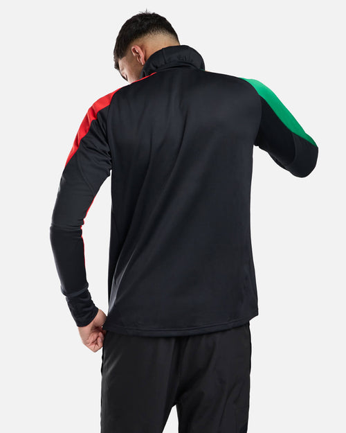 Haut 1/4 zip Arsenal 2025 Cagoule Intégrée - Noir/Rouge/vert - FootKorner Testing