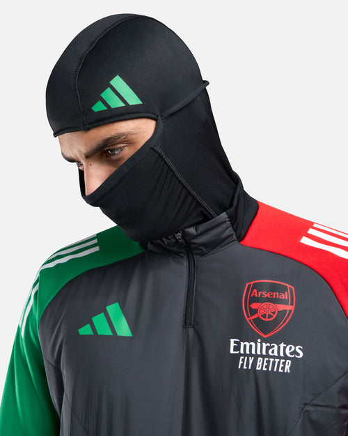 Haut 1/4 zip Arsenal 2025 Cagoule Intégrée - Noir/Rouge/vert - FootKorner Testing