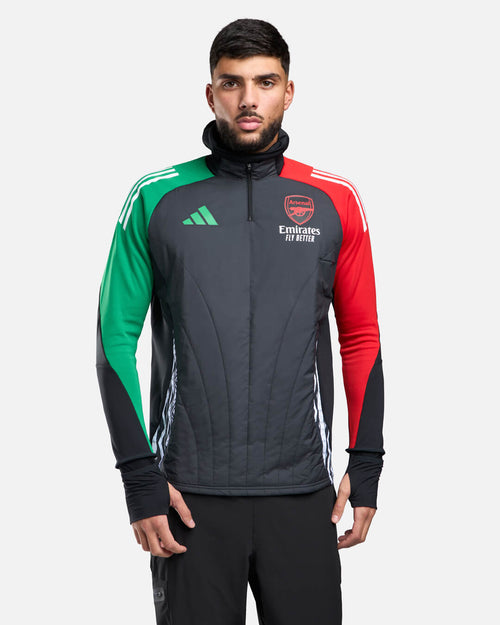 Haut 1/4 zip Arsenal 2025 Cagoule Intégrée - Noir/Rouge/vert - FootKorner Testing