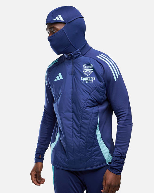 Haut 1/4 zip Arsenal cagoule intégrée 2024/2025  - Bleu - FootKorner Testing