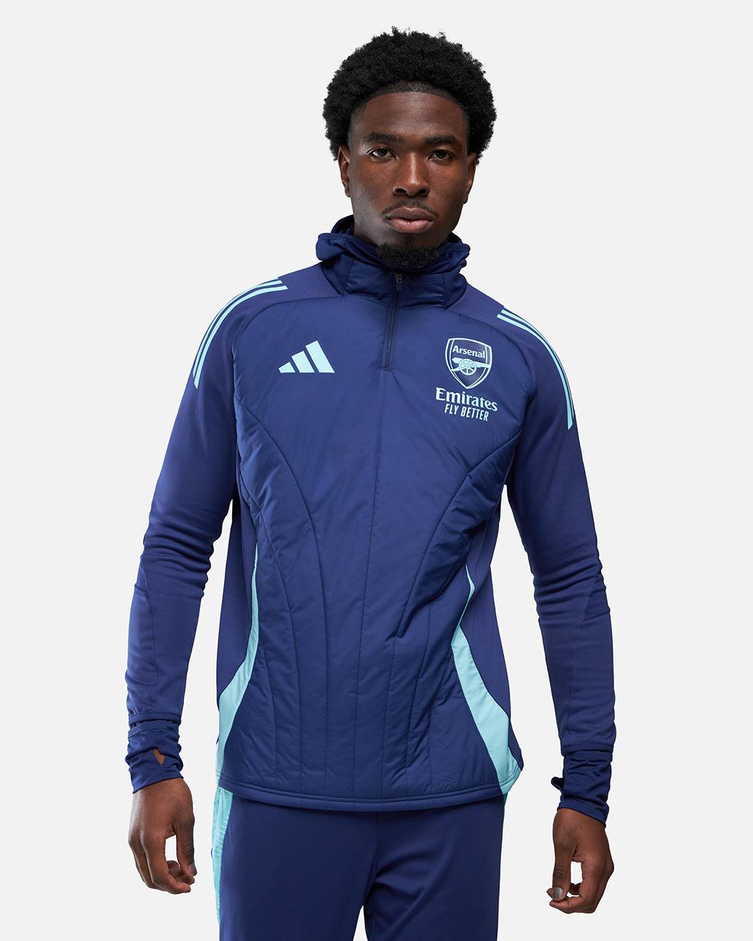 FootKorner TestingHaut 1/4 zip Arsenal cagoule intégrée 2024/2025  - Bleu