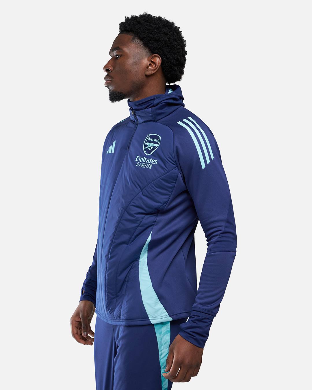 FootKorner TestingHaut 1/4 zip Arsenal cagoule intégrée 2024/2025  - Bleu
