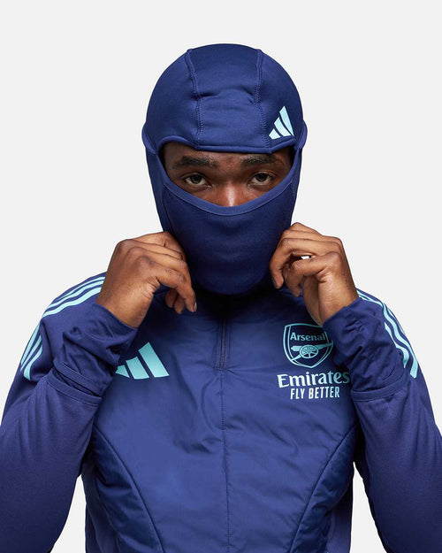 Haut 1/4 zip Arsenal cagoule intégrée 2024/2025  - Bleu - FootKorner Testing