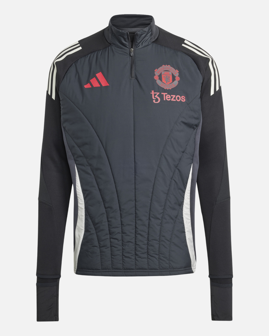 FootKorner TestingHaut 1/4 zip Manchester United Cagoule Intégrée 2024/2025 - Noir/Rouge