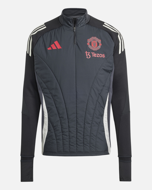 Haut 1/4 zip Manchester United Cagoule Intégrée 2024/2025 - Noir/Rouge - FootKorner Testing