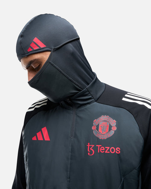 Haut 1/4 zip Manchester United Cagoule Intégrée 2024/2025 - Noir/Rouge - FootKorner Testing