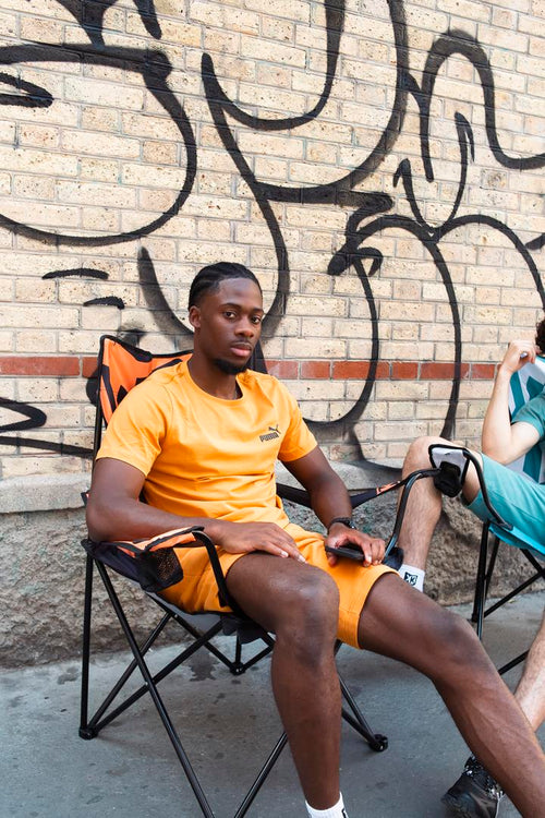 Chaise Pliante FK II  - Noir/Orange - FootKorner Testing