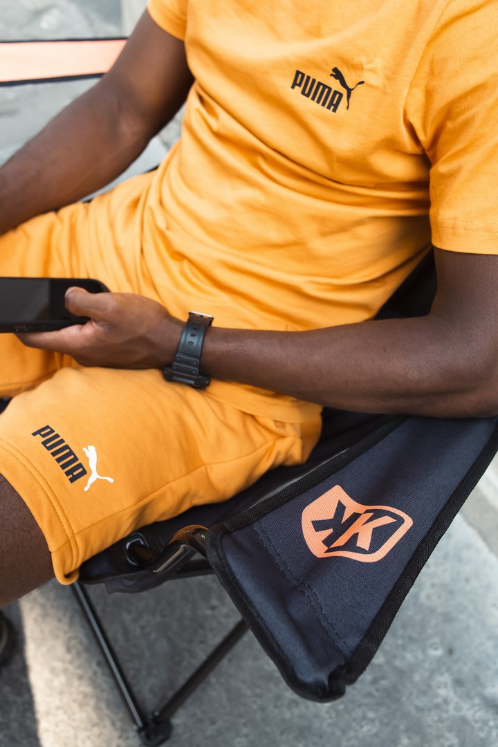 FootKorner TestingChaise Pliante FK II  - Noir/Orange