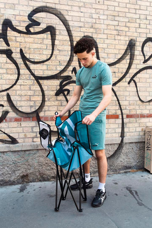 Chaise Pliante FK II - Bleu/Blanc - FootKorner Testing