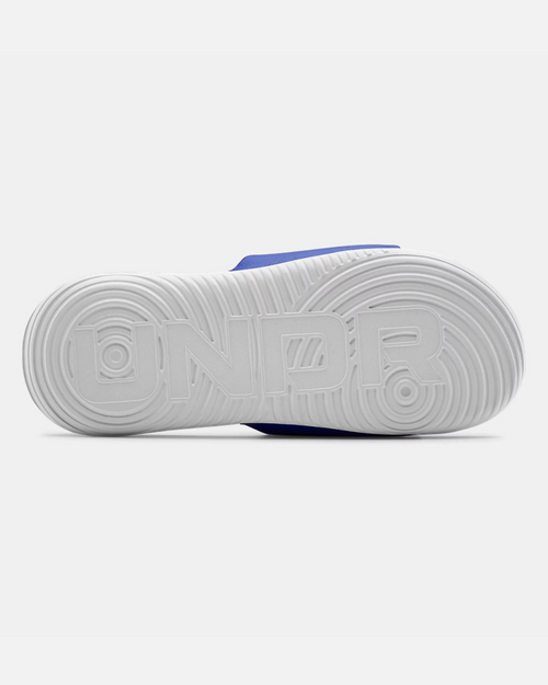 Claquette Under Armour UA Ansa Fixed - Blanc/Bleu - FootKorner Testing