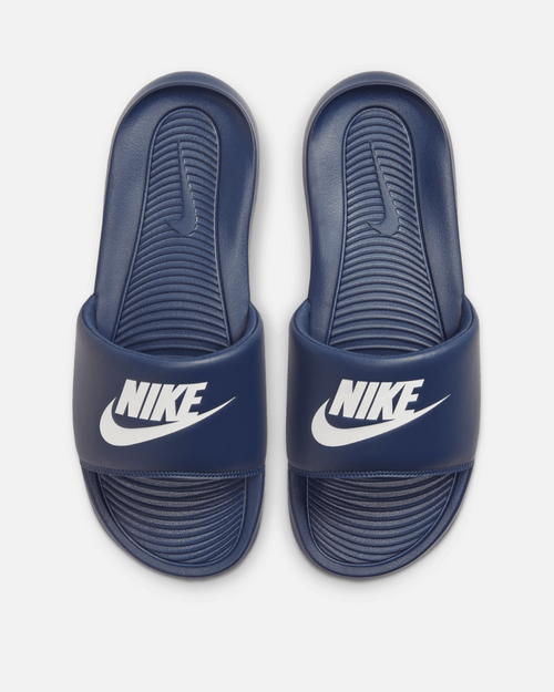 Claquettes Nike Victori One - Bleu/Blanc - FootKorner Testing