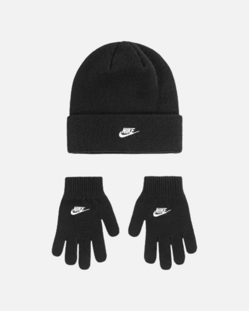 Coffret Bonnet et Gants Nike Junior - Noir/Blanc - FootKorner Testing