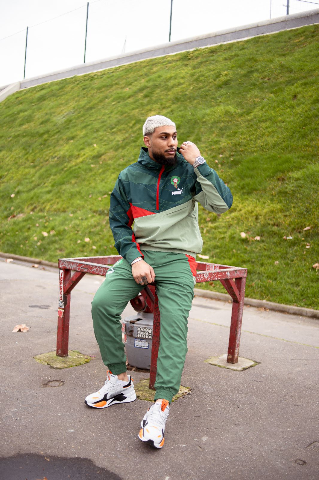 FootKorner TestingPantalon de Survêtement Maroc 2023 - Vert/Rouge