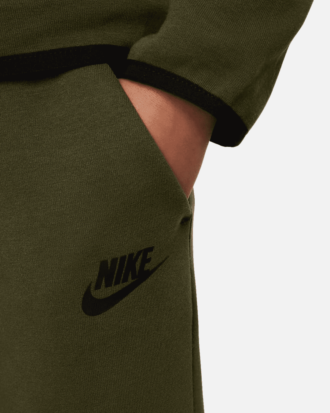 FootKorner TestingEnsemble Nike Sportswear Tech Fleece Enfant - Kaki/Noir