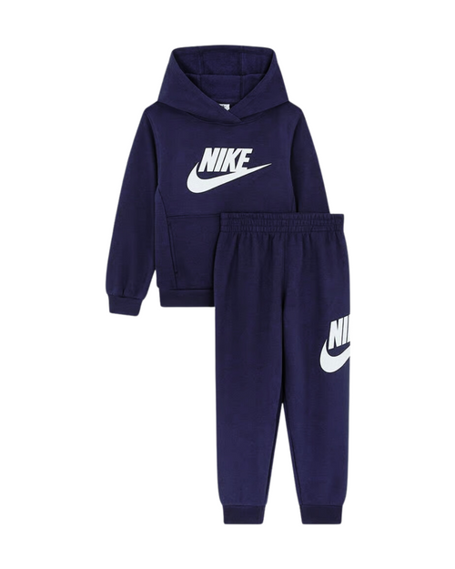 Ensemble survêtement Nike Club Fleece Enfant  - Bleu Marine/Blanc - FootKorner Testing