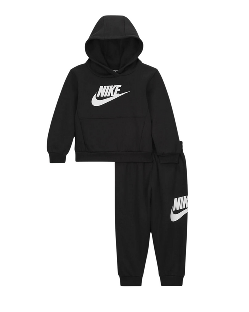 Ensemble survêtement Nike Club Fleece Enfant - Noir/Blanc - FootKorner Testing