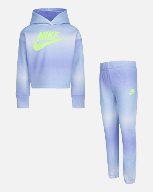 Ensemble survêtement Nike Printed Club Fleece Enfant- Bleu/Vert - FootKorner Testing