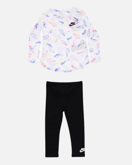 Ensemble T-shirt/Legging Nike Enfant - Blanc/Noir - FootKorner Testing
