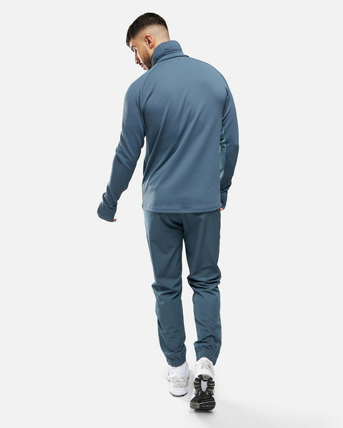 Haut 1/2 Zip FK Rocks II Cagoule Intégrée - Bleu - FootKorner Testing