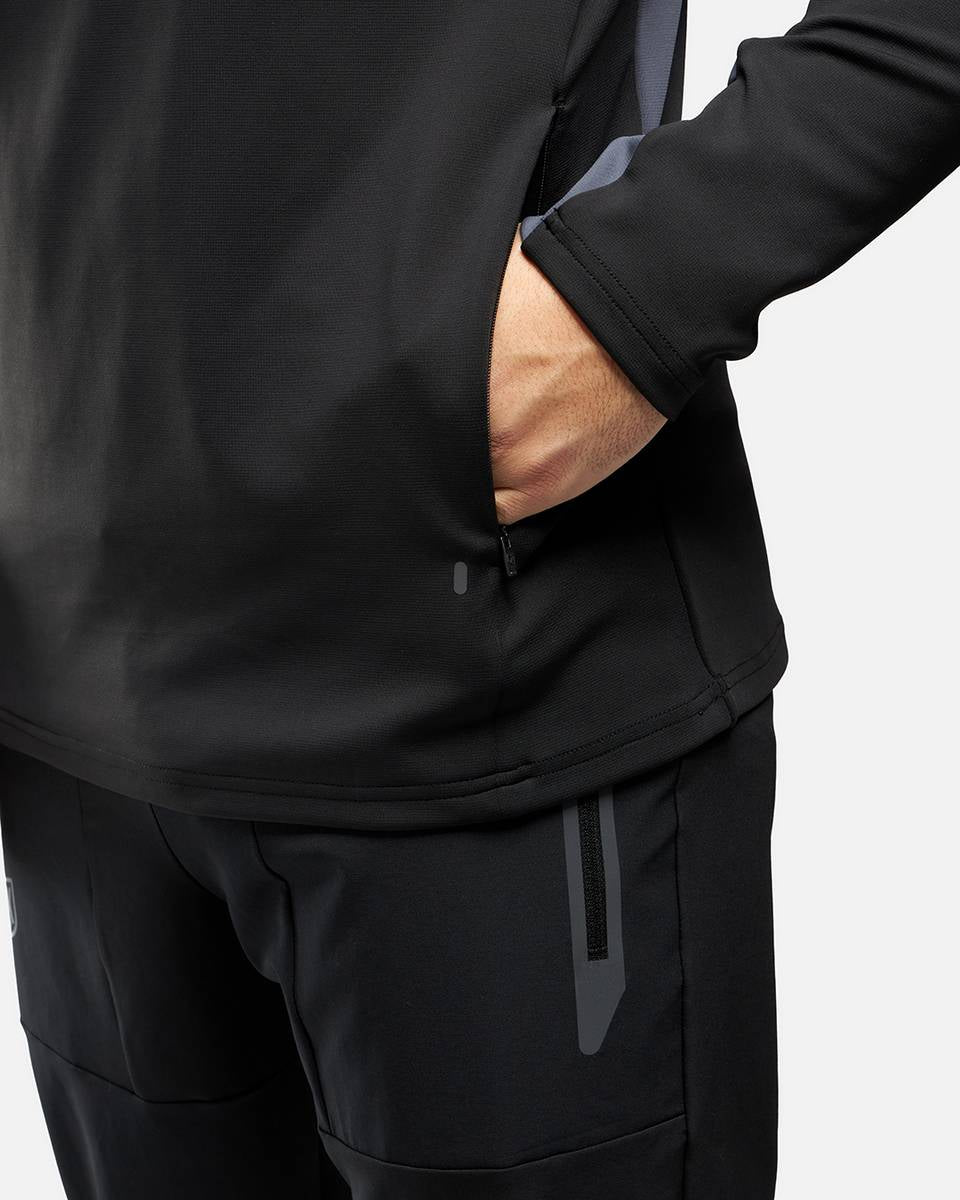 FootKorner TestingHaut 1/2 Zip FK Rocks II Cagoule Intégrée - Noir/Gris