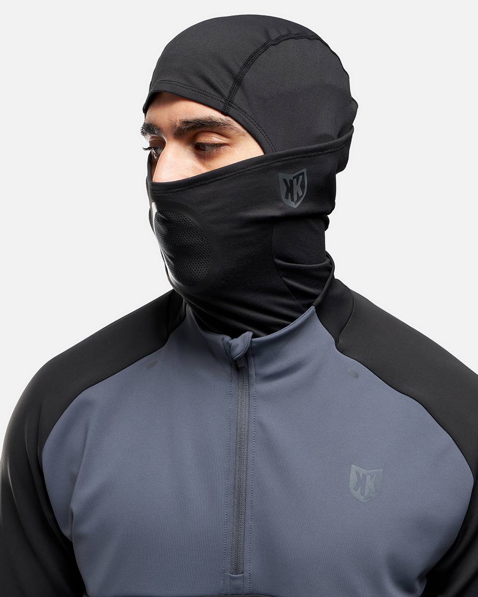 FootKorner TestingHaut 1/2 Zip FK Rocks II Cagoule Intégrée - Noir/Gris