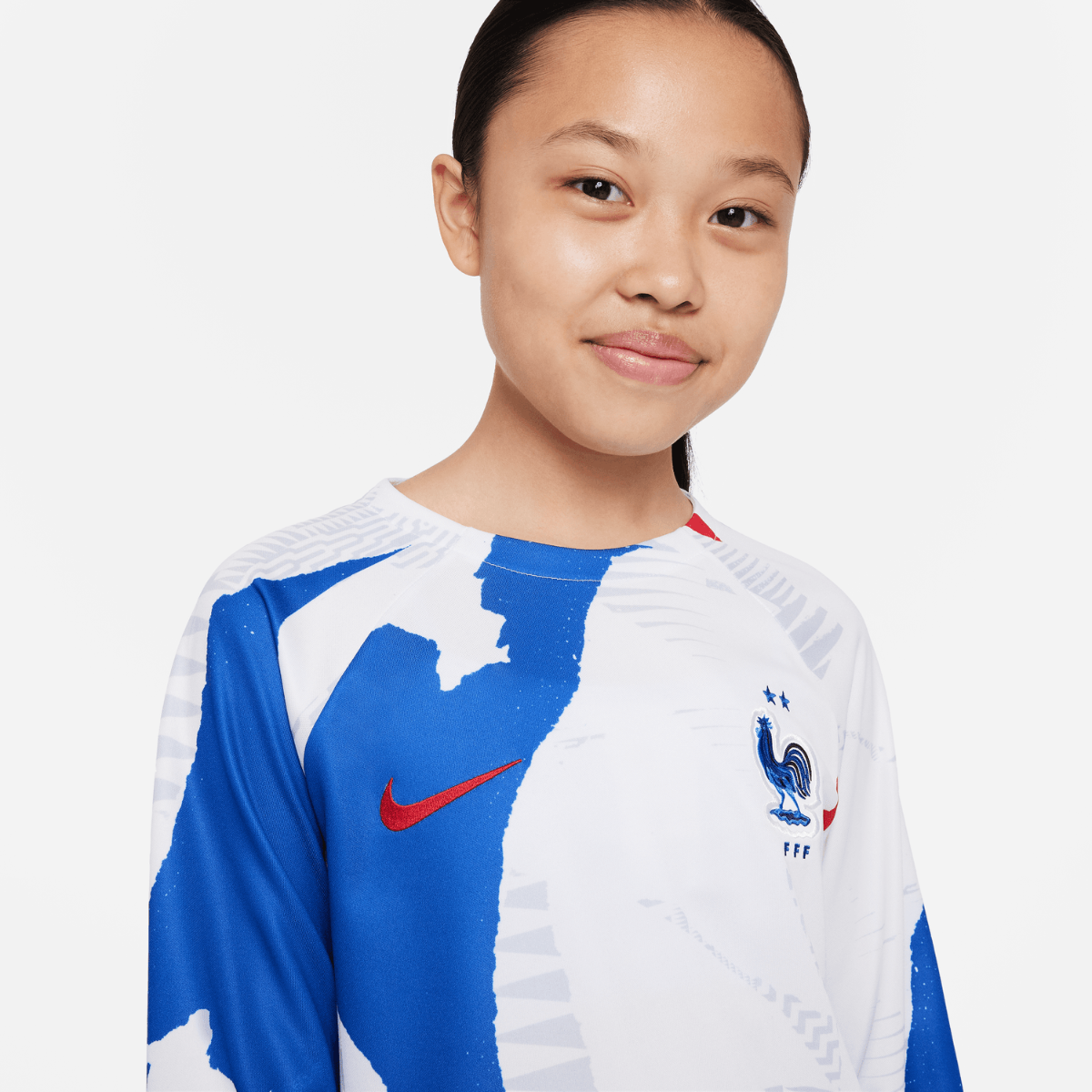 FootKorner TestingHaut d'entrainement Pré-Match Equipe de France Junior 2022 - Blanc/Bleu/Rouge