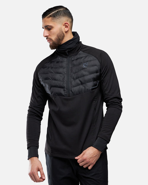 Haut FK Rocks 1/2 Zip Cagoule Intégrée - Noir - FootKorner Testing
