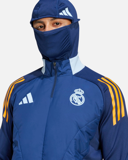 Haut Real Madrid 2024/2025 Cagoule Intégrée - Bleu/Jaune - FootKorner Testing