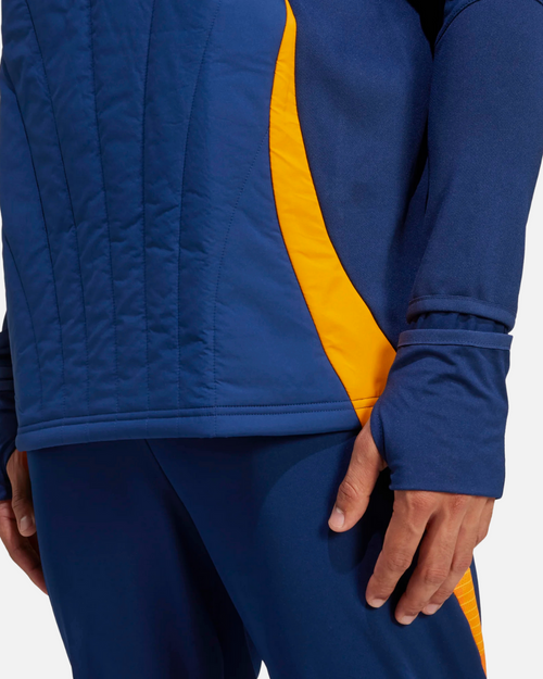 Haut Real Madrid 2024/2025 Cagoule Intégrée - Bleu/Jaune - FootKorner Testing