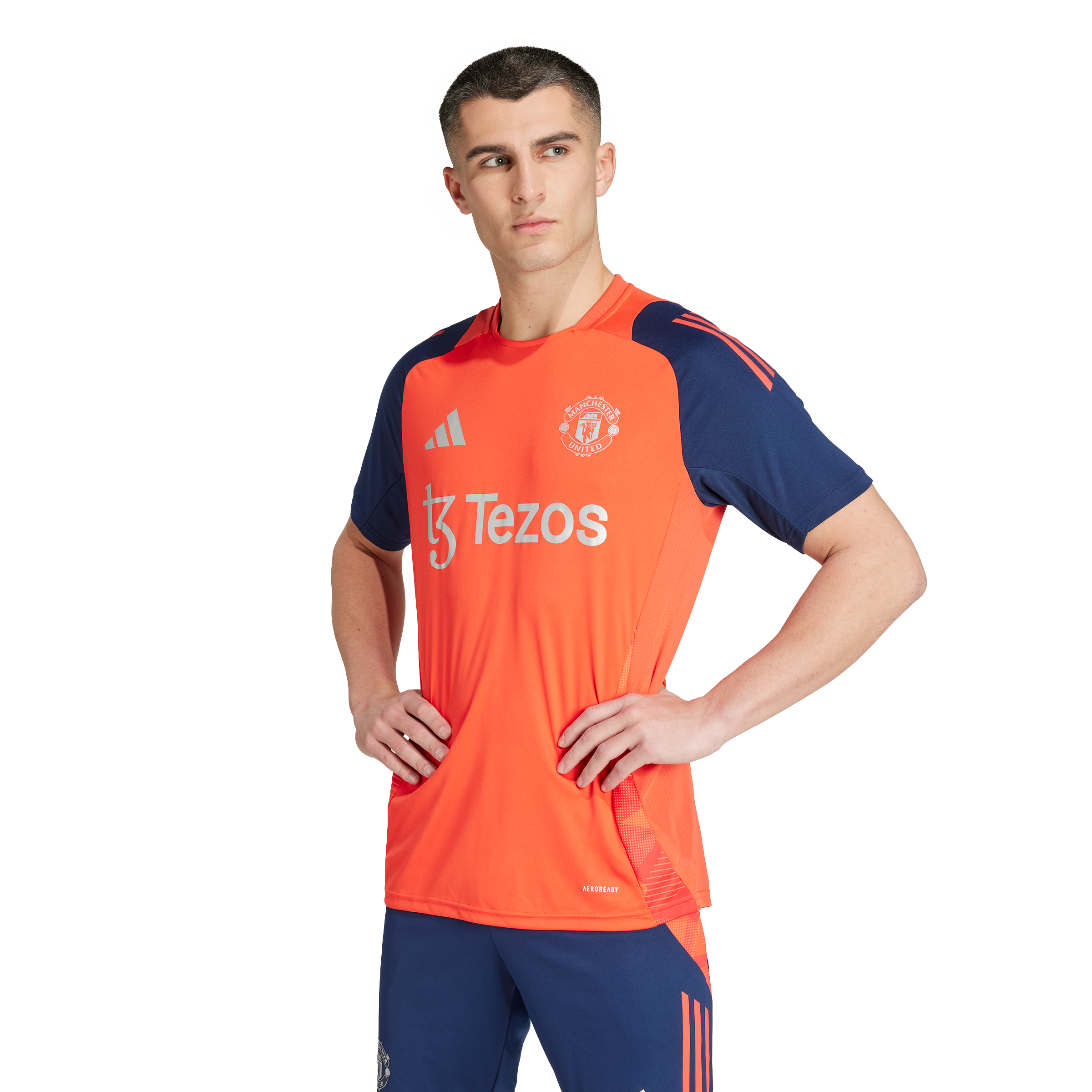 FootKorner TestingMaillot d'entrainement Manchester United 2024/2025 - Orange/Bleu