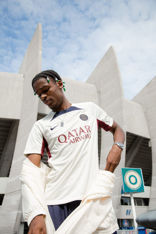 Maillot d'entrainement PSG - Beige/Rouge/Bleu - FootKorner Testing