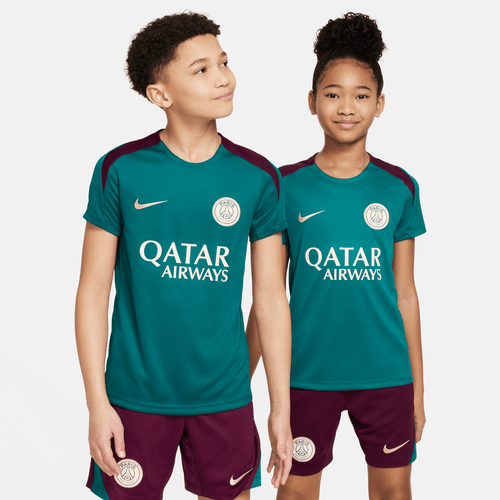 Maillot d'entrainement PSG Junior 2024/2025 - Vert/Bordeaux - FootKorner Testing