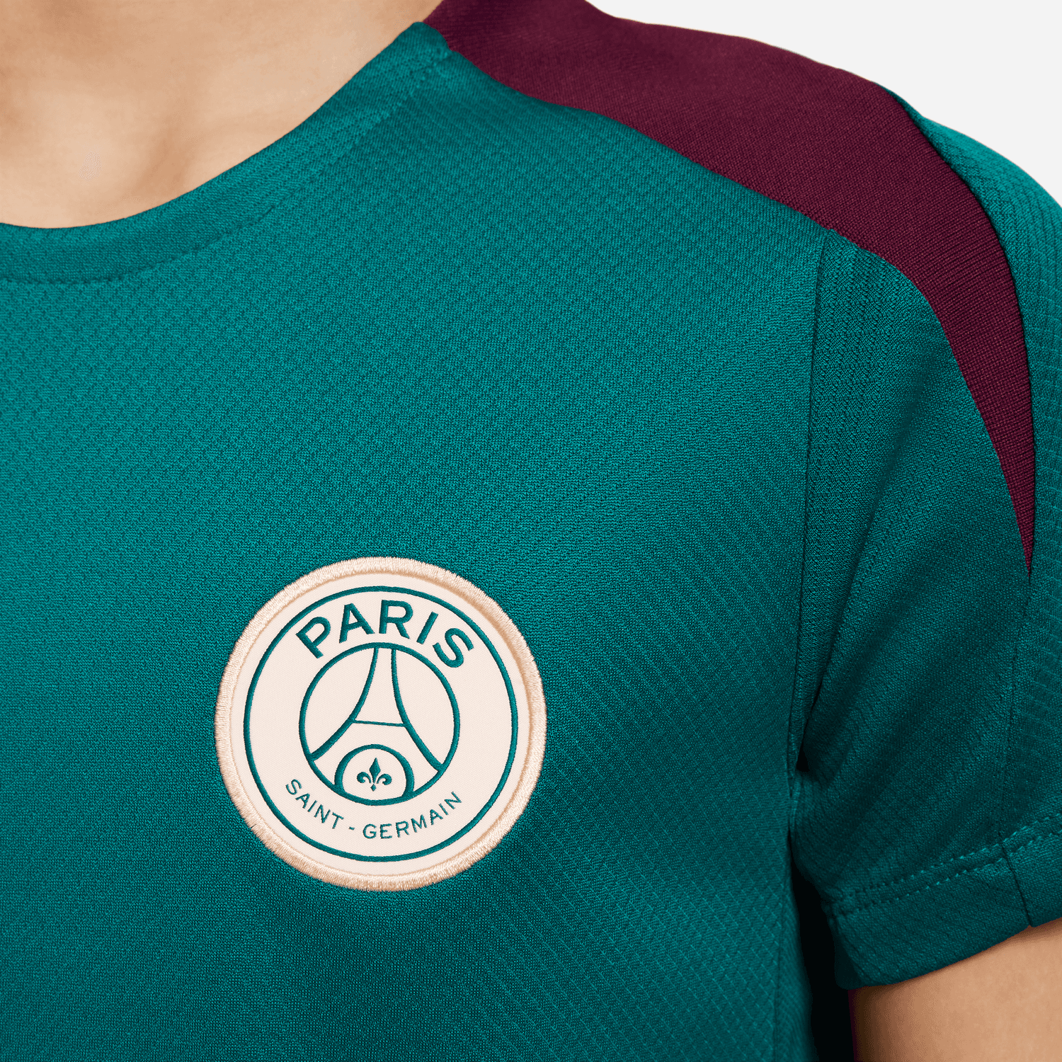 FootKorner TestingMaillot d'entrainement PSG Junior 2024/2025 - Vert/Bordeaux