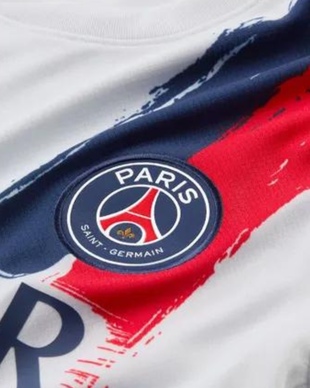 FootKorner TestingMaillot PSG  Extérieur Junior 2025/2026 - Blanc/Bleu/Rouge