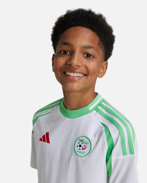 Maillot Domicile Algérie 2024/2025 Junior - Blanc/Vert - FootKorner Testing