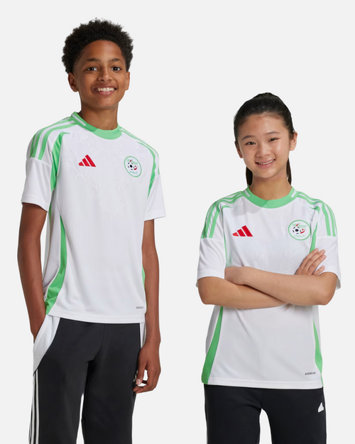 Maillot Domicile Algérie 2024/2025 Junior - Blanc/Vert - FootKorner Testing