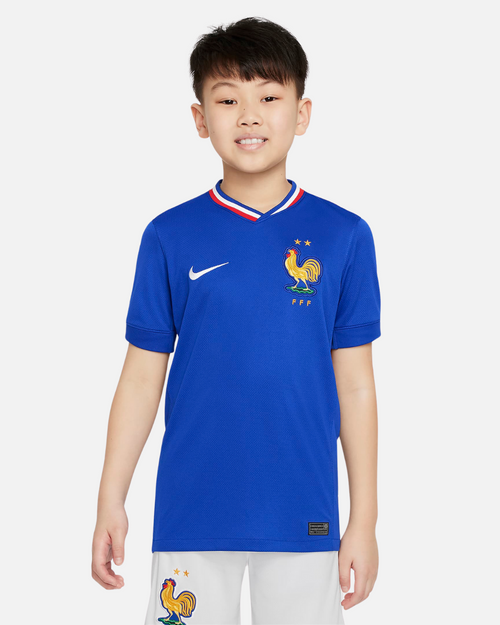 Maillot Domicile Equipe de France 2024 Enfant - Bleu - FootKorner Testing