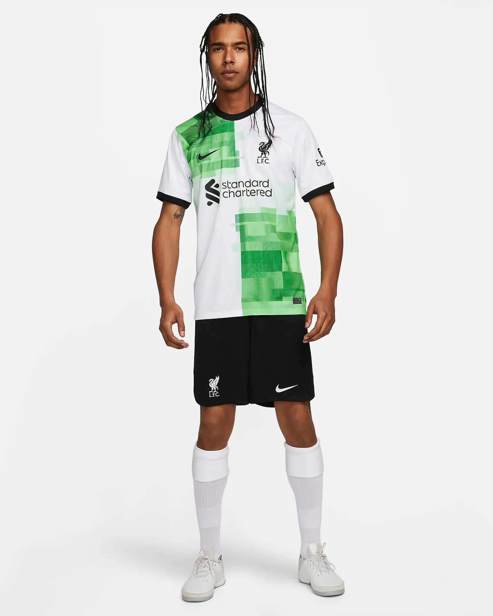 FootKorner TestingMaillot Extérieur Liverpool  - Blanc/Vert/Noir