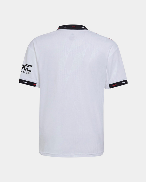 Maillot Extérieur Manchester United Junior 2022/2023 - Blanc/Noir/Rouge - FootKorner Testing