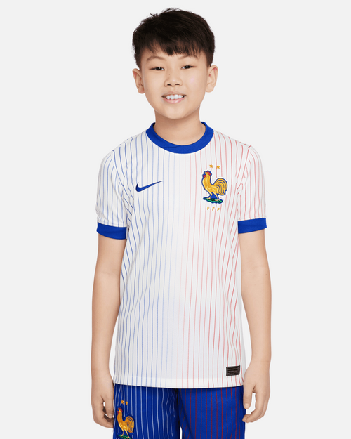 Maillot Extérieur Equipe de France Junior 2024 - Blanc/Bleu/Rouge - FootKorner Testing