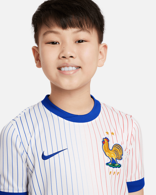 Maillot Extérieur Equipe de France Junior 2024 - Blanc/Bleu/Rouge - FootKorner Testing