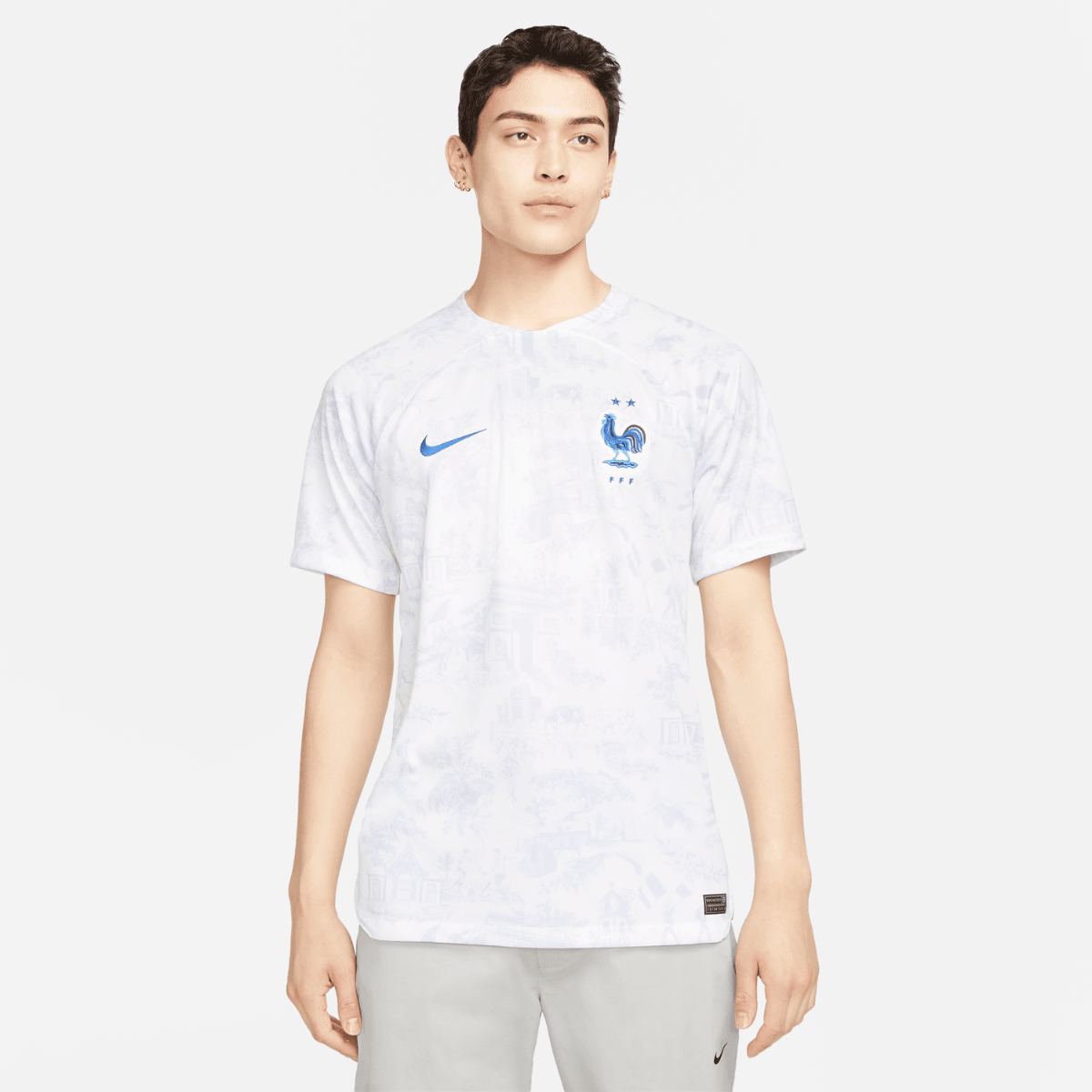 FootKorner Testingmaillot exterieur france 2022 blanc gris bleu dn0688 100