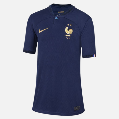 Maillot Equipe de France Domicile Junior 2022 - Bleu/Doré - FootKorner Testing
