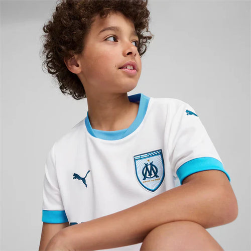 Maillot Om domicile 2024/2025 Junior - Blanc - FootKorner Testing